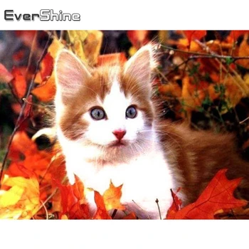 

Evershine 5D DIY Diamond Painting New Arrival Cat Craft Kit Diamond Embroidery Animal Cross Stitch Autumn Home Decor Gift