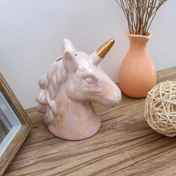 

Licorne Money Box Savings Cute Piggy Bank Coin Storage Holder Chic Home Decoration Kids Coin Saving Pot