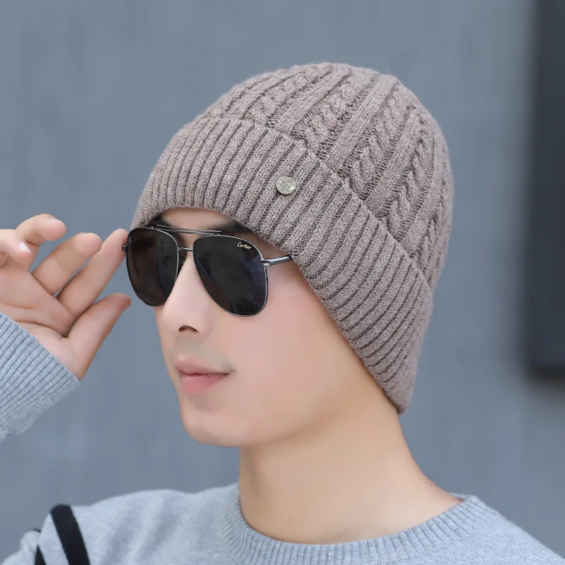 Бренд HANGYUNXUNHAO Skullies Beanies, мужские зимние шапки для мужчин, шарф, вязаная шапка, Beany, зимняя шапка, мужская шапка Gorro