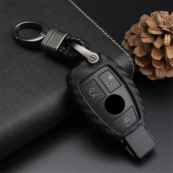 

Carbon fiber Pattern Soft Silicone Key Case Cover for Mercedes for Benz B200 C180 E260L S320 GLK300 CLA CLS S400 Car Styling