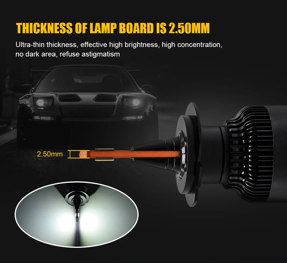 EURS 2 шт. H11 светодиодный H1 H4 H7 светодиодный Canbus НЕТ ОШИБОК фар автомобиля LED фары, светодиодные фары, 80W 6500k 9000lm 9005 9006 H8 автоматическое Противотуманные фары 12V