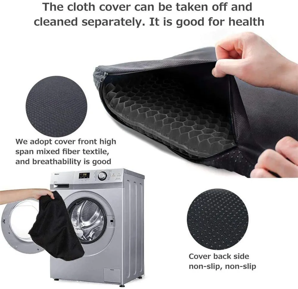 PEIDUO Gel Seat Cushion Black Enhanced Double Non-Slip Seat Cushion for The Car or Office Chair Sciatica & Back Pain Relief chaise lounge cushions