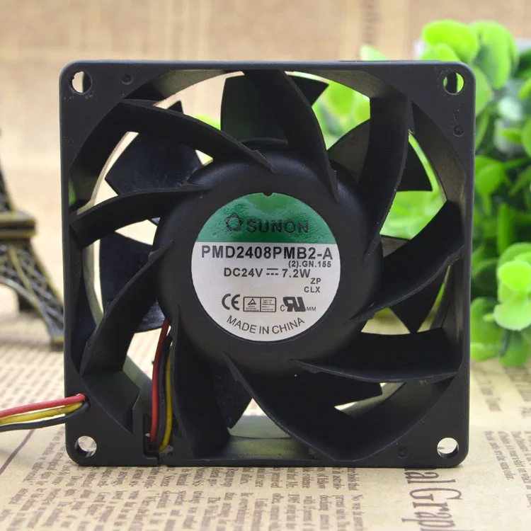 PMD2408PMB2-A DC24V 7,2 W 8 см 8038 защиты электродвигателя Вентилятор охлаждения