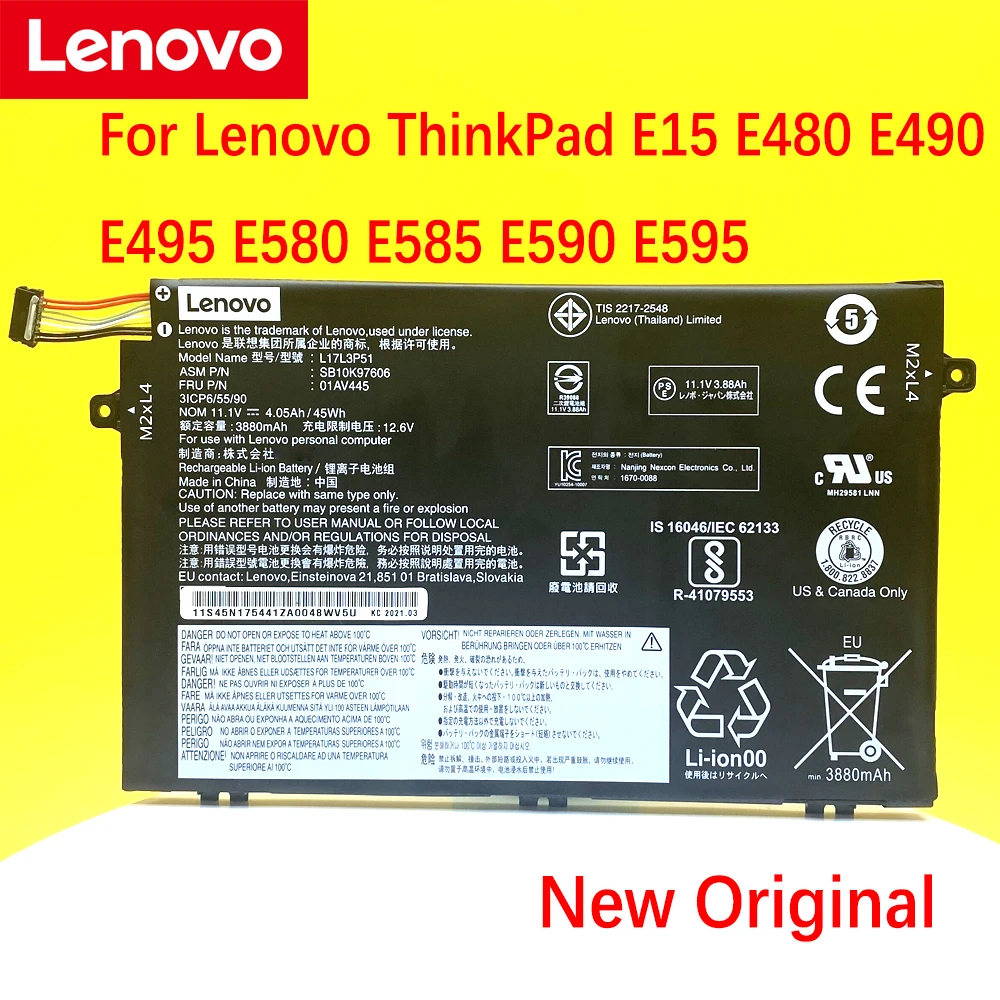 novo original para lenovo thinkpad bateria do portátil