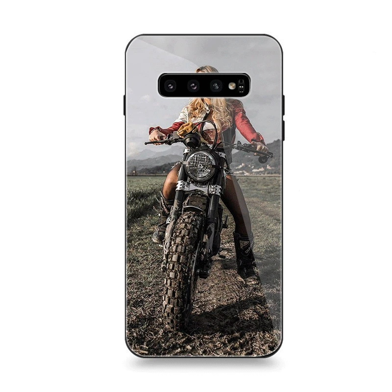 G8 Чехол для телефона Стекло для samsung A40 A50 A10 A20 A30 A60 A70 S10 S7 край S8 S9 Note 8 9 10 плюс Чехол Байкерская мотоциклетная куртка для девочек девушки - Цвет: G8