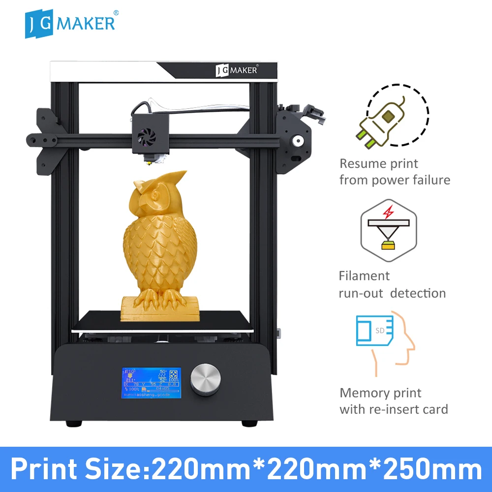 JGMAKER Magic 3D принтер Diy Kit SD Карта датчик накаливания встроенный источник питания