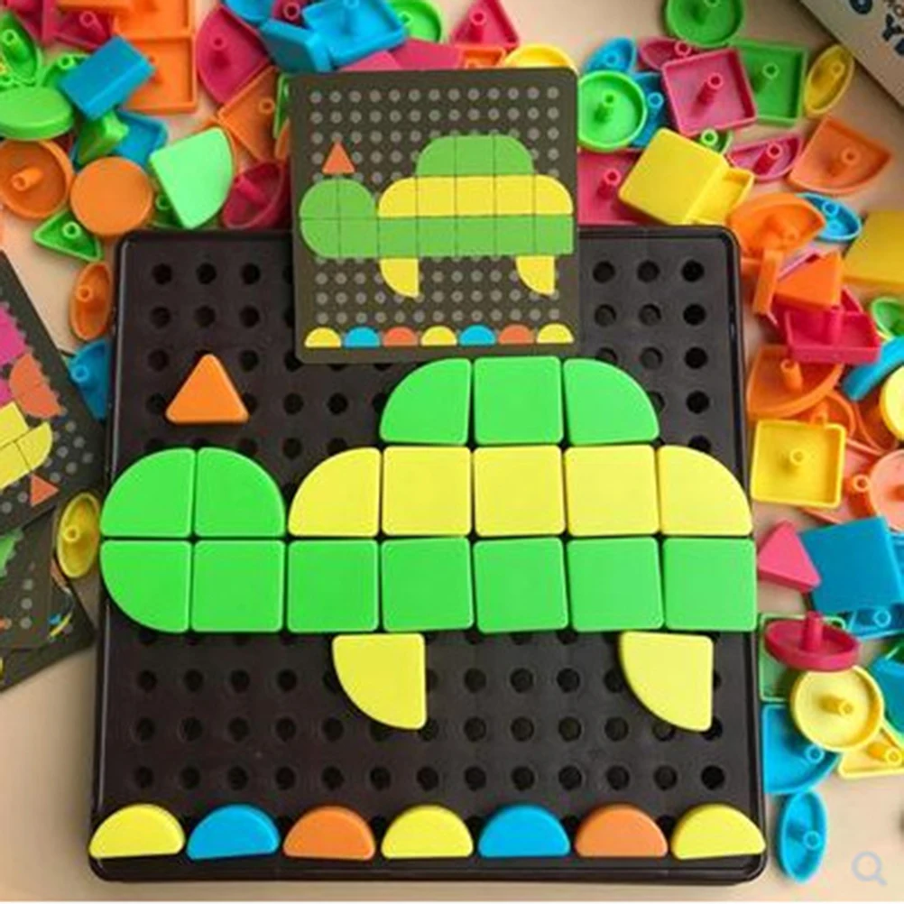 Новое поступление Цвет сопоставления мозаика Pegboard раннего обучения Кнопка художественная игрушка "сделай сам" Цвет Обучающие Развивающие игрушки для детей,#20