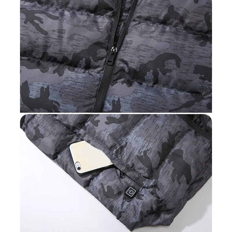 USB Electric Heated Warm Vest Men Women Winter Rechargeable Heating Coat Jacket 3 Select Mode 45℃ Literally Hot