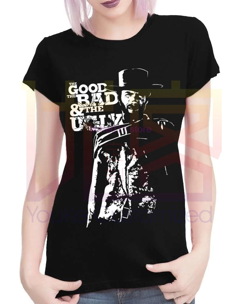 Clint Eastwood Good Bad Ugly футболка с коротким рукавом мужская хип-хоп Кей-Поп Хлопок Crewneck