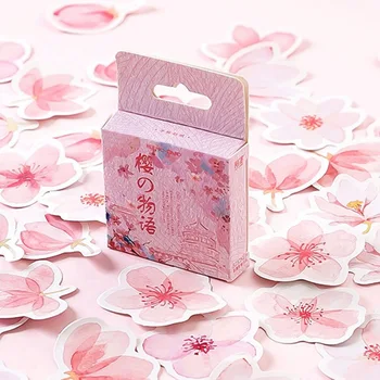 

New Hot Sale Japanese Cherry Blossoms Planner Flower Diary Box Deco Paper Small Kawaii Stickers Stationary Scrapbooking Journal
