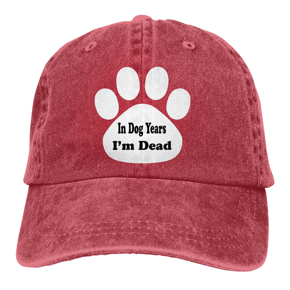 В Dog Years I'm Dead Paw Print Casquette черные унисекс Мужские Женские джинсовые бейсболка с ремешком кепки Регулируемая шляпа для гольфа папа