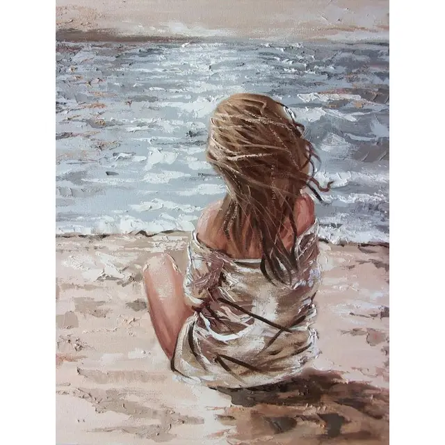 GATYZTORY DIY Painting By Numbers Girl in White Figure Picture HandPainted Oil Painting Acrylic Painting Unique Gift Home Decora 9912786