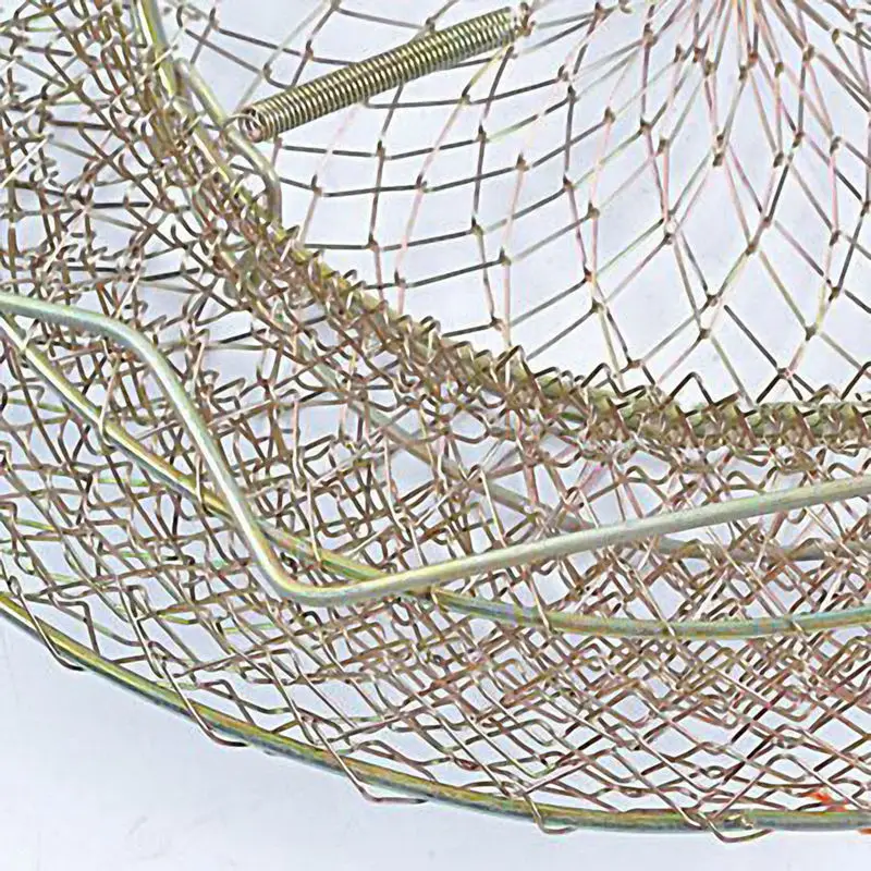 Foldable Portable Steel Wire Fishing Pot Trap Net Crab Crawdad Cage Fish Basket