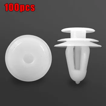 

100Pcs Fixed clip White Plastic Rivet Retainer Push Type For Toyota Honda