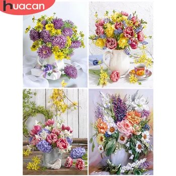 

HUACAN 5D Diamond Painting Flowers DIY Embroidery Vase New Arrival Mosaic Handmade Home Decor Diamond Art