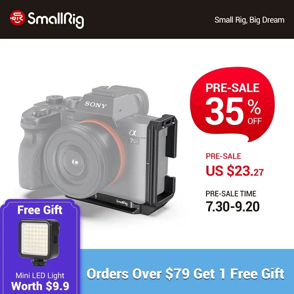 

SmallRig a7s3 A7siii Arca-Type L-Bracket For SONY Alpha 7S III Camera L Plate Quick Release L-Shaped Mounting Plate -3003