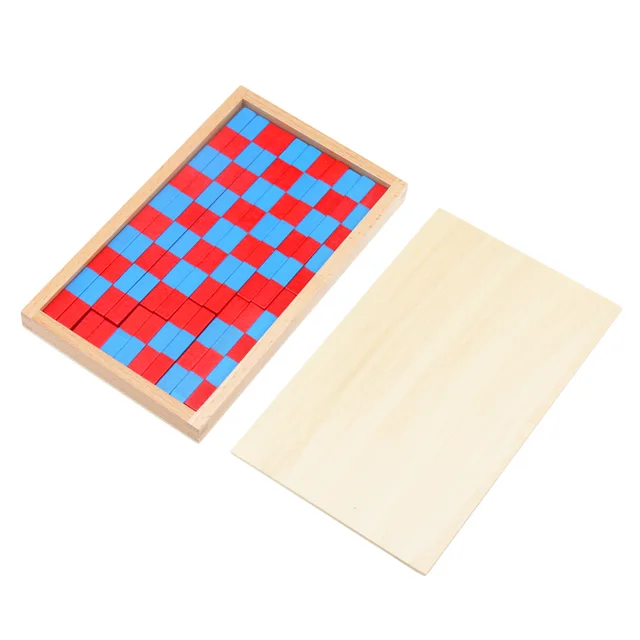 Small Size Montessori Math Toy Blue & Red Rods Sticks Box Red Rods Digital 1-10 With Wood Box Toys for Children Early Learning 3