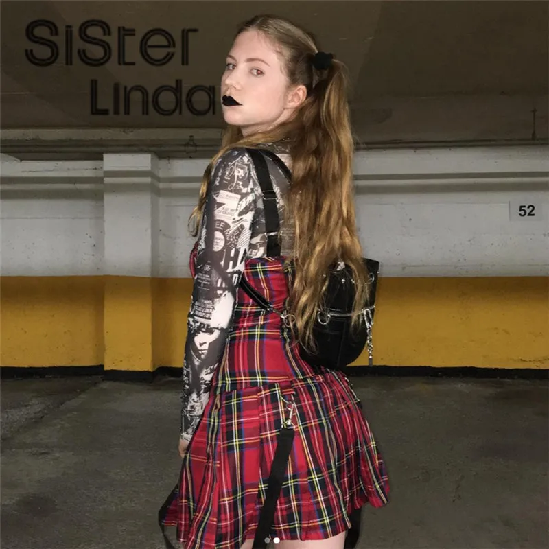Sisterlinda клетчатое красное мини-платье женское платье на бретельках без рукавов на молнии Лето распродажа новые модные вечерние платья mujer