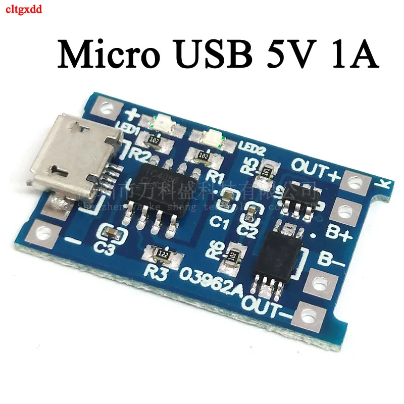 Зарядная плата Micro USB 5 В 1 А 18650 TP4056 модуль зарядного устройства литиевой батареи 2