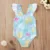 2020 Лето Милый Малыш One Pieces Бикини Новорожденный Младенец Baby Girls Купальник Shell Print Купальники Рябить Спинки Лук Плавание