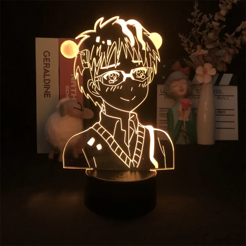 

The Disastrous Life of Saiki K Japanese Anime Manga 3D Night Light for Bedroom Decor Cute Birthday Gift LED Lamp Kid Present