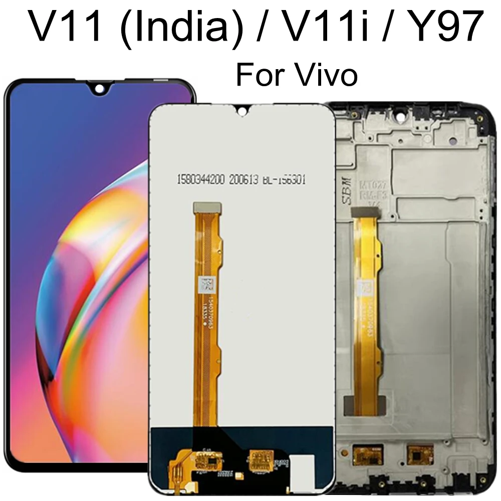 

6.3" LCD For VIVO Y97 LCD Display V11 India Touch Screen LCD Display With Frame Assembly replacement For VIVO V11i 1806 LCD