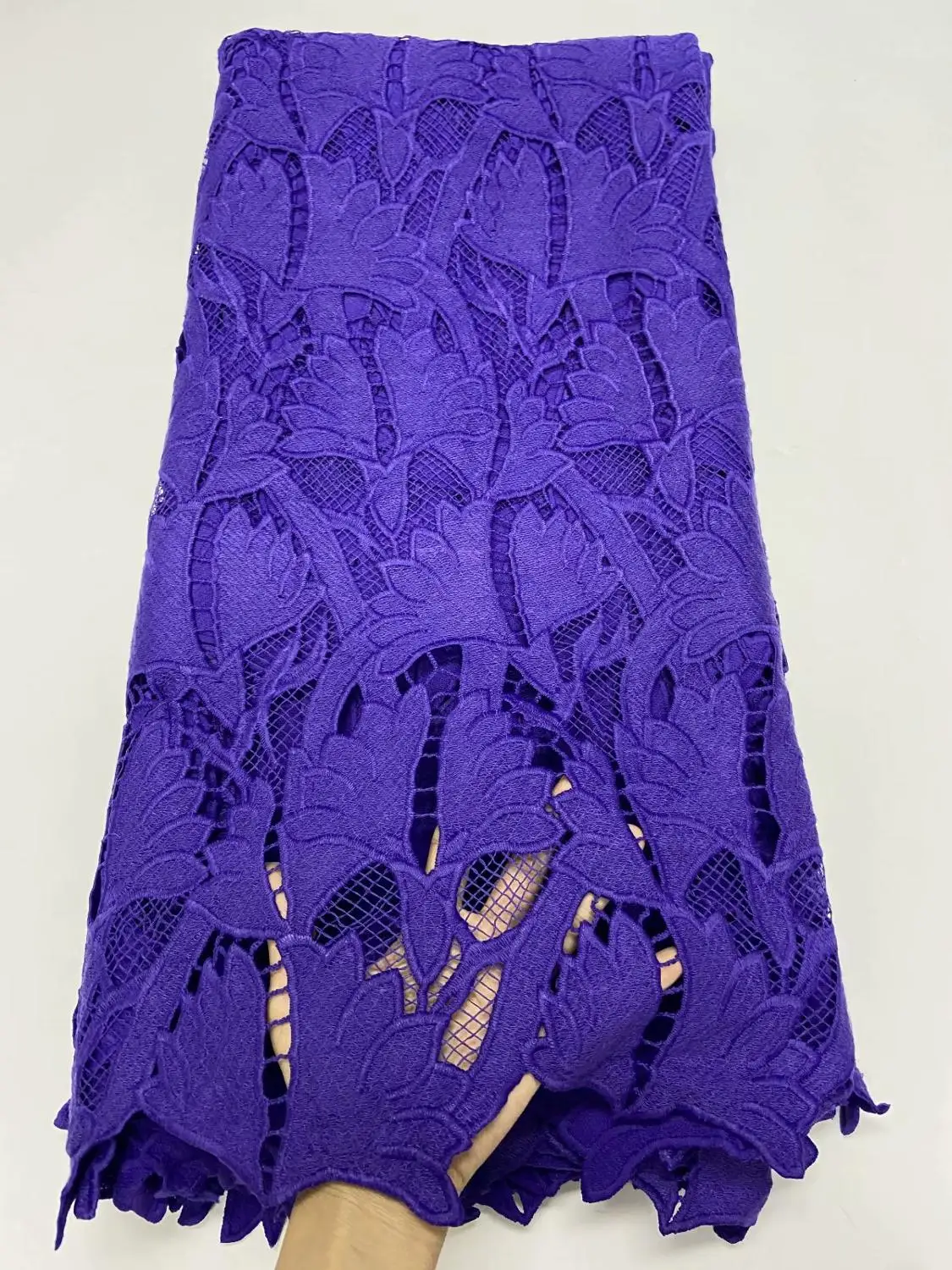 Cord Lace African Fabric Latest Guipure High Quality Water Soluble French Milk Silk 5Yards | Дом и сад