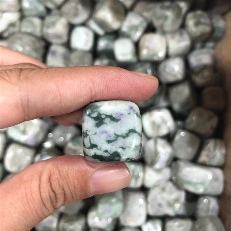 100g Natural Green Emerald Auspicious Jade Crystal Tumbled Polished Stones Decor Natural Stones and Minerals 2