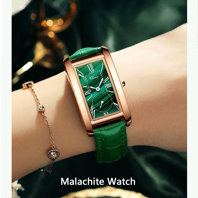 CHENXI Fashion Malachite Green Women Bracelet Watch Top Luxury Brand Quartz Ladies Dress Watches Waterproof relogio feminino
