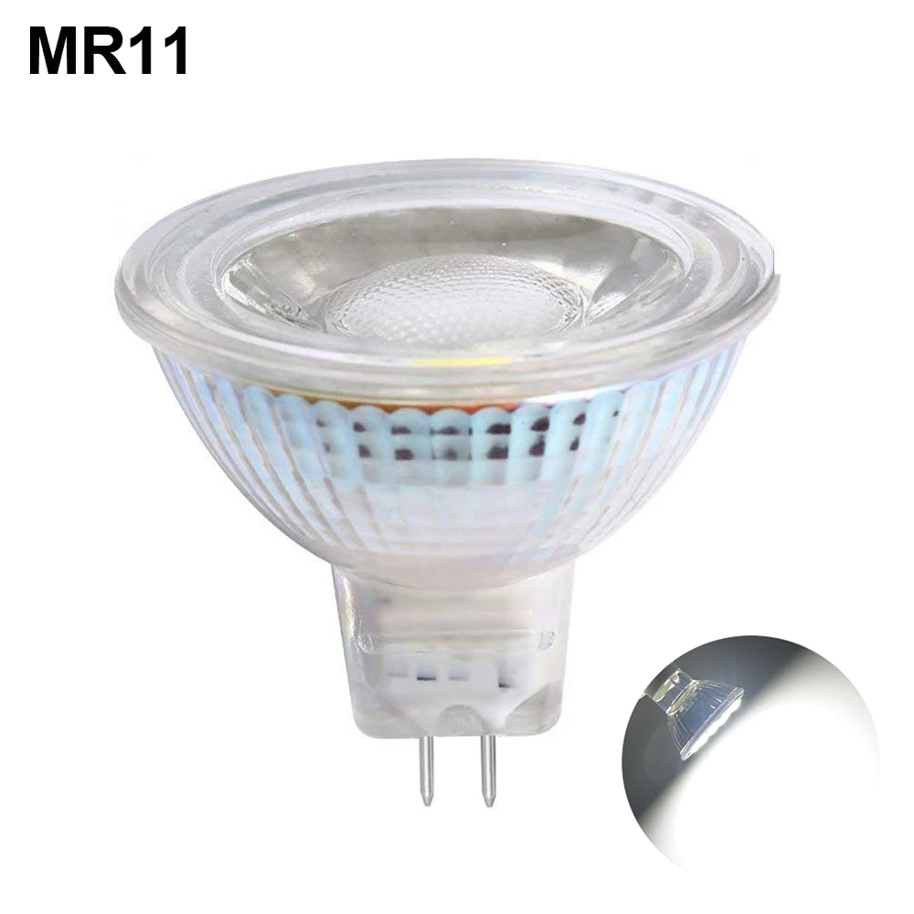 Dimmable AC220V светодиодный MR11 прожектор лампочки 5 Вт Полное стекло крышка отражатель Теплый Холодный белый лампочка лампада 12 В COB светодиодный светильник D40 - Испускаемый цвет: Cool White