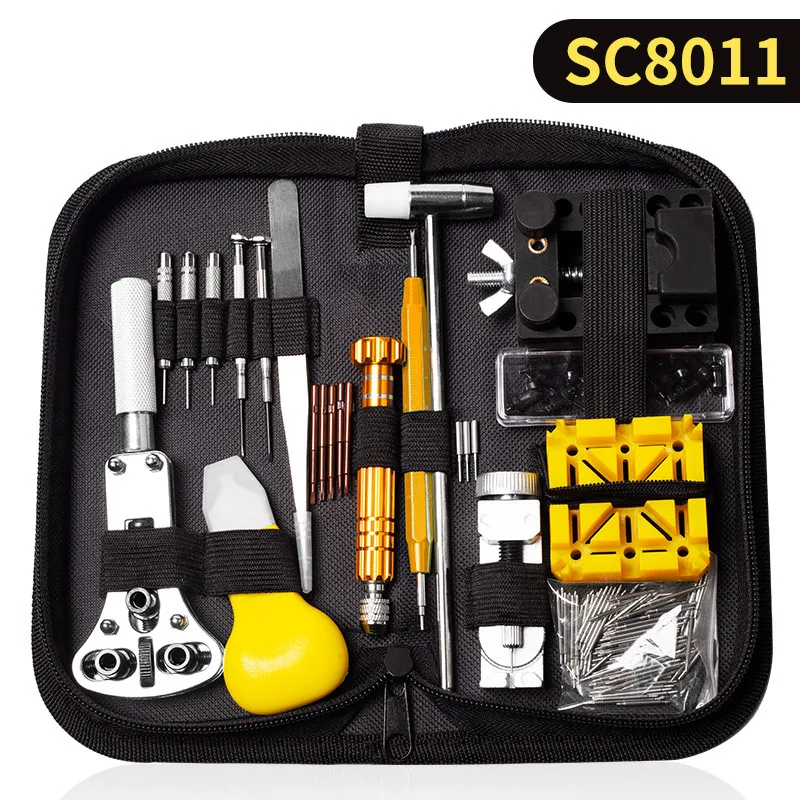148 Pcs Kit Инструменты для ремонта часов комплект с сумкой чехол профессиональный часы ключ открывалка Pin ссылка панель для удаления инструментов набор пружинистый стержень бар - Цвет: 148 Pcs Kit