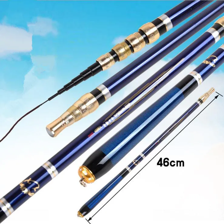 Carbon Fiber Fishing Pole Ultra-light Carp Rod Telescopic Positioning Fish 3.6M 4.5M 5.4M 6.3M 3 position Tackle | Спорт и