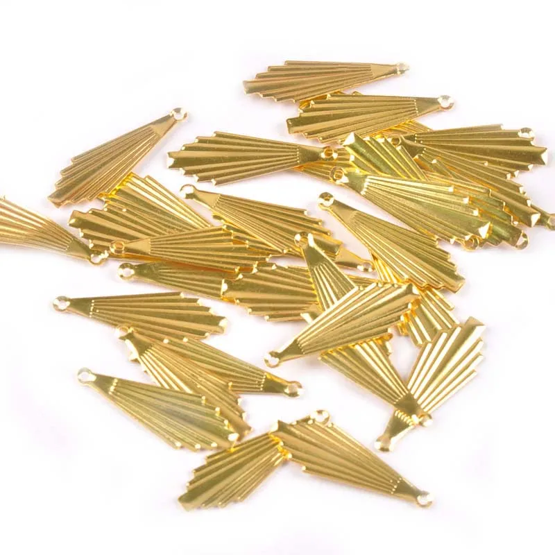 gold Золотые и серебряные Винтаж цветы обертывания коннекторы «филигрань» для DIY украшения для скрапбукинга Изделия из металла, 50 шт в наборе 8x28 мм YK0763 - Цвет: gold