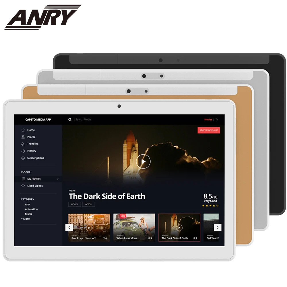 ANRY Tablet 10 inch Android 7.0 Google Play Tablet PC with TF Card Slot and Dual Camera 64GB Storage 4G Wifi Bluetooth GPS