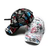 2022 nouvelle mode unisexe femmes hommes chapeaux réglable noir blanc couleur impression Graffiti tout-correspondant casquette de Baseball réglable ► Photo 1/5