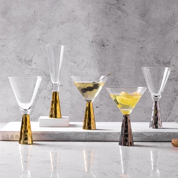 

USA Artland Light Luxury Diamond Cut Crystal Wedding Champagne Coupe Flute Verre Martini Red Wine Glass Goblet Bar Cocktail Cup