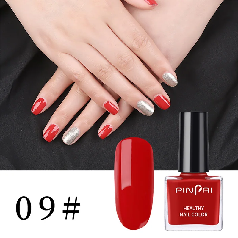 NO.09 Pinpai 37 цветов Быстросохнущий лак для Ногтей Стойкий лак для ногтей авокадо с красными блестками серия "сделай сам" маникюрный лак для ногтей 6 мл - Цвет: NO.09