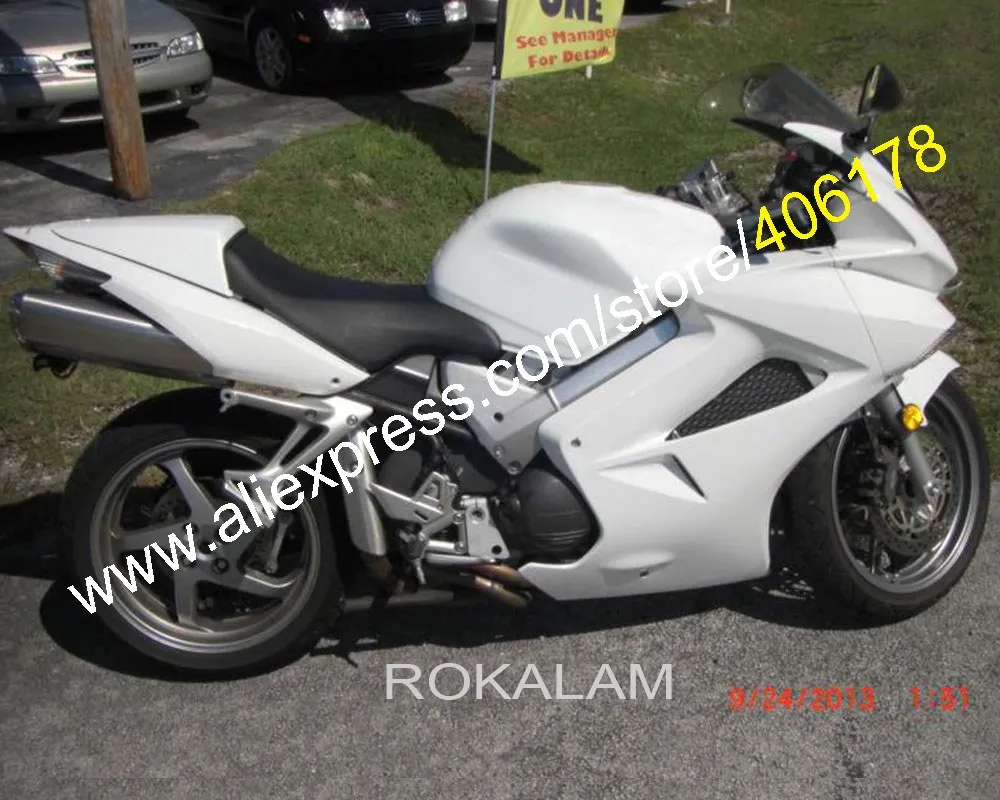 

For Honda VFR800RR 02 03 04 06 07 08 12 VFR800 VFR 800RR 2002-2012 Full White VFR800R Fairing Kit (Injection Molding)