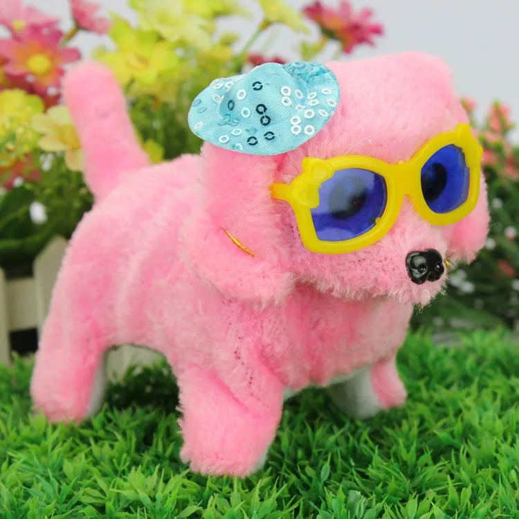 Производители продают плюшевые, светящиеся вперед и назад собаки носить шляпы, очки, юбки и вызов электрические игрушки для собак оптом