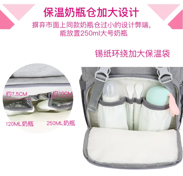 USB сумка на плечо Мумия многофункциональная USB Большая емкость сумка для подгузников Сумка Для мамочки