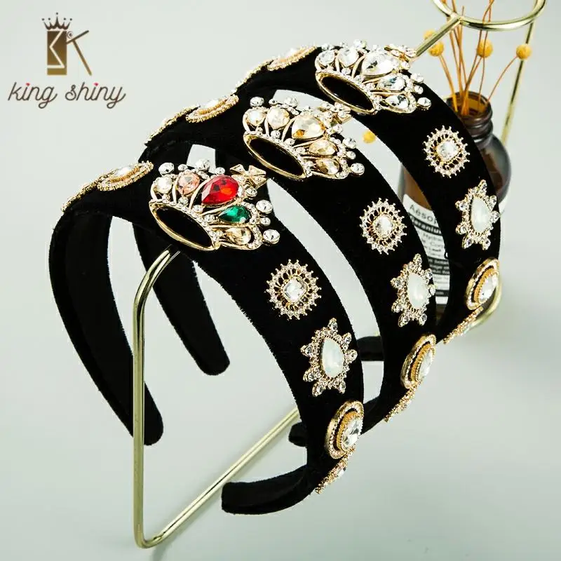 Женская повязка на голову в стиле барокко разноцветная металлическая с