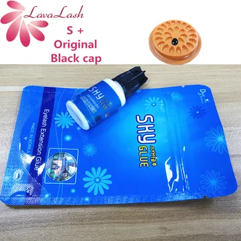 

Free Shipping 1 bottle/lot Korea Fastest ORIGINAL Sky Glue for Eyelash Extensions Adhesive S+ type,5ml Black Cap