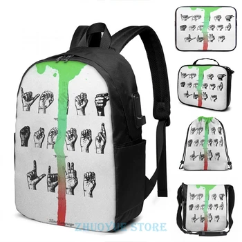 

Graphic print Young Thug Slime Language Album Cover USB Charge Backpack men School bags Women bag Travel laptop bag