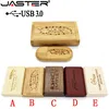 JASTER – clé USB 3.0 en bois haute vitesse, support à mémoire de 4gb 16gb 32gb 64gb, disque U, logo personnalisé gratuit, cadeau, 1 pièce ► Photo 1/6