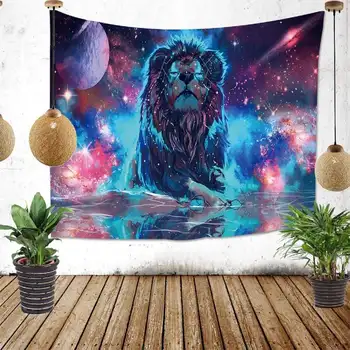 

3D Psychedelic Lion Wall Hanging Tapestry Colorful Painting Hanging Tapestries Wall Curtain Wall Carpet Blanket Home Decor