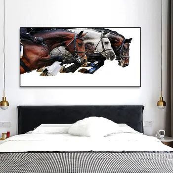 

Modern Jumping Horses Animals Posters Canvas Paintings Wall Art Print Pictures for Living Room Home Office Decorative No Frame