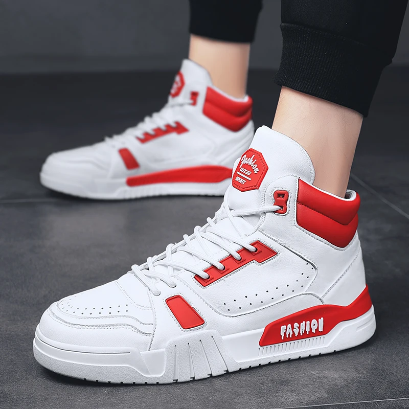 New Autumn Fashion White Sneakers For Men Classic Lace-Up High Style Autumn Vulcanized Flat With Casual Shoes Size 39-44