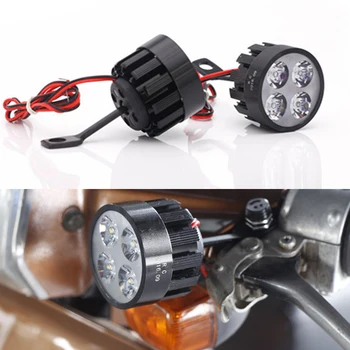 

4LED motorcycle light 12V 10W electric bicycle headlight waterproof light + switch for kawasaki Honda Suzuki KTM BMW Harley
