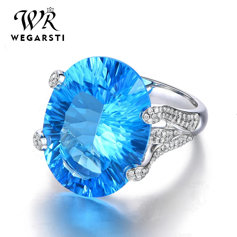 WEGARASTI, серебро 925, Ювелирное кольцо, модный Сапфир, вечерние, классические, 925 пробы, серебряные кольца, ювелирное изделие для женщин, подарок на помолвку