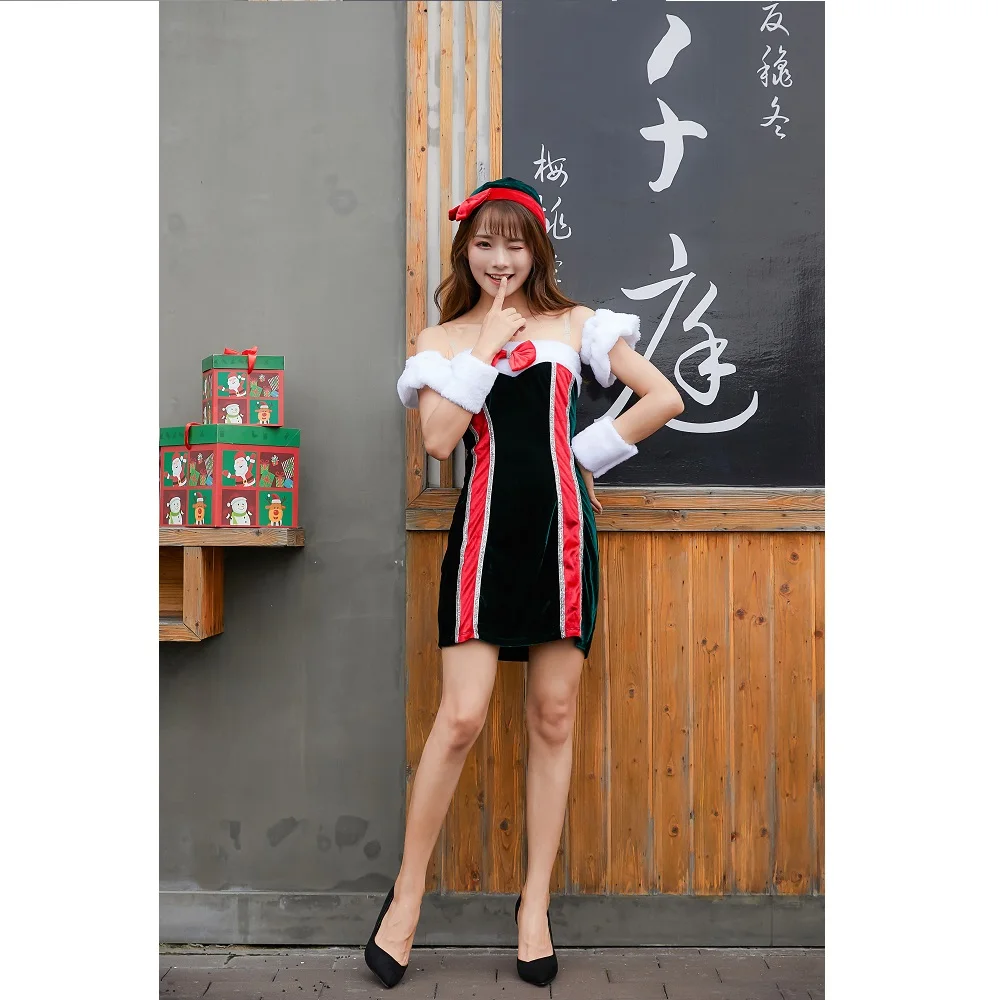 Горячая сексуальная Женская стильная одежда для взрослых Рождественский